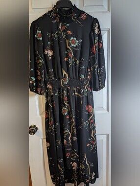 Nanette Lepore Black Maxi Dress with Floral Print